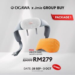[Jmie Group Buy - Package 1] Ogawa by Ogawa WonderEase Portable Neck & Back Massager Free USB Eye Mask